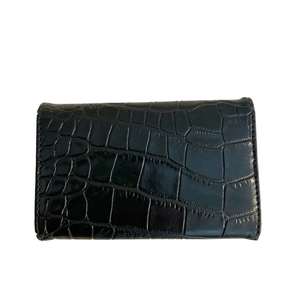 Vivienne Westwood Black Croc-Embossed Wallet Key Case with Gold Logo Authentic - Picture 4 of 14